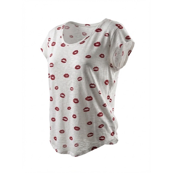 Joie Tops - Joie Dillan Red Lips Top XS‎ USA Kiss Love Romance Funky Simple Bimbo Breathable